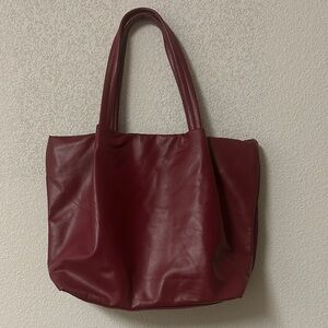 Neiman Marcus.Elegant Cranberry Burgundy Tote Bag NWOT